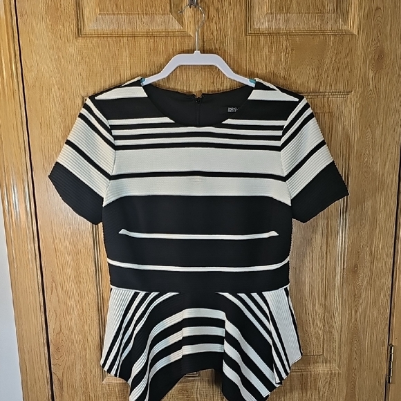 Badgley Mischka Tops - Badgley Mischka Black and White Striped Blouse